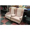 Image 1 : PINK WINGBACK PARLOUR CHAIR X 2