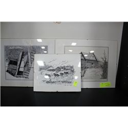 3 FRAMED LITHOGRAPHS