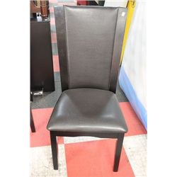 NEW BLACK LEATHERETTER SIDE CHAIR X4
