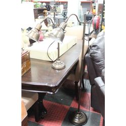 SET OF 2 BRONZE FLOOR LAMP & MATCHING SIDE LAMP