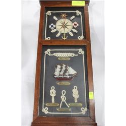 SAILER'S 3-D WALL PLAQUE W/ CLOCK, SHIP,