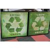 Image 1 : PAIR OF LIVE GREEN CANVAS PICTURES