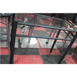 BLACK METAL & GLASS SIDEBOARD TABLE