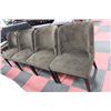 Image 1 : SHOW HOME SET OF 4 BROWN FABRIC SIDE CHAIRS
