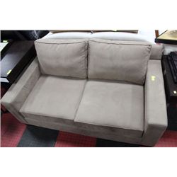SHOWHOME GREY FABRIC LOVE SEAT