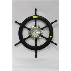 SHIP'S WHEEL WALL CLOCK