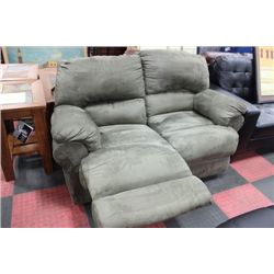 GREEN MICRO FIBRE RECLINING LOVESEAT