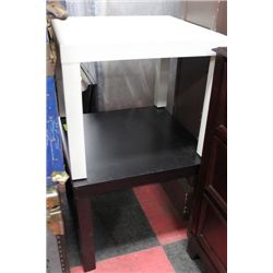 BLACK AND WHITE END TABLES
