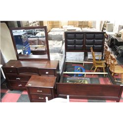 QUEEN SIZE 6 PCE WOOD BEDROOM SET