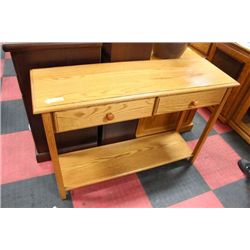 OAK 2 DRAWER SOFA TABLE