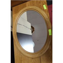 OVAL OAK FRAMED MIRROR