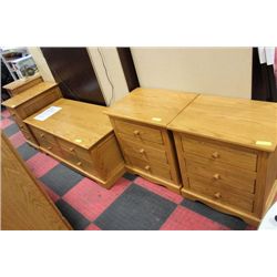 OAK COFFEE AND THREE END TABLE SET