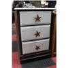 Image 1 : 3 DRAWER 2 TONE STAR HANDLE NIGHTSTAND