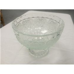 Large Vintage Pressed Glass Bowl (8.25" high, 9.5" diameter)