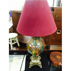 Retro Lamp with multi-coloured glass base