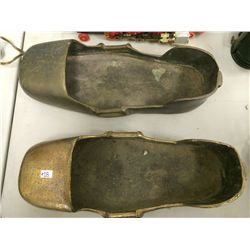 2 Very Heavy Antique Brass Diving Shoes