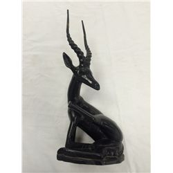 Hand Carved Solid Wood Long Horn Animal