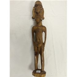 Hand Caved Solid Wood Male Sculpture (14" high)