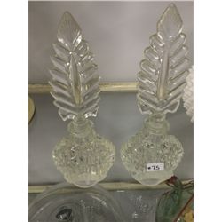 2 Vintage Glass Perfume Bottles (7.5" high)