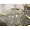 Image 1 : Older Pressed Glass Covered Cake Plate (12" diameter)