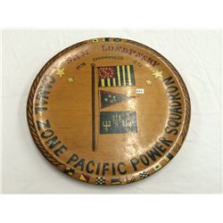 Hand Crafted Wood Plate (Canal Zone Pacific Power Squadron 1975)