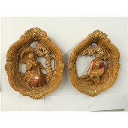 Pair of Vintage Wall Plaques (17  X 13 )