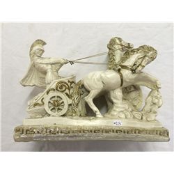 Antique Chariot Driver and Horses Figurine (15.5  long, 12' high)