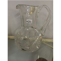 Heavy USSR Made Pinwheel Crystal Jug (6.75  high)