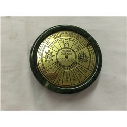 Brass Calendar in Marble Case (3  diameter)