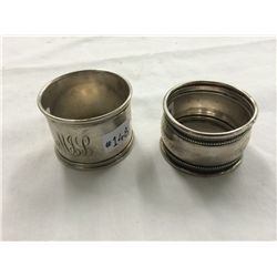 2 Vintage Sterling Silver Napkin Rings
