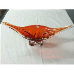 Hand Blown Canadian Made Chalet Art Glass Bowl (16.25" long)