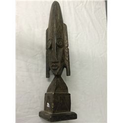 Hand Carved Solid Wood Sculpture (20" high)