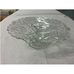 Older Pressed Glass Pedestal Cake Plate