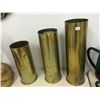 Image 1 : 3 Brass Artillery Shells (Wired for Lighting)