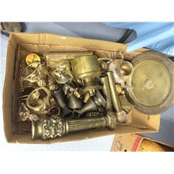Box Lot of Miscellaneous Brass Items