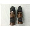 Image 1 : Pair of Hand Carved Bearded Men Sculptures (10.5" and 10" high