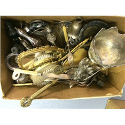 Box Lot of Assorted Silver Plate Items