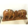 Image 1 : Pair of Hand Carved Solid Wood Elephant Bookends