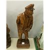 Image 1 : Hand Carved Signed Solid Wood Sea Captain (13.5" high)