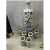 Image 1 : Tall Pottery Decanter With 6 Glasses