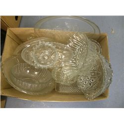 Box Lot of Vintage Pressed Glass