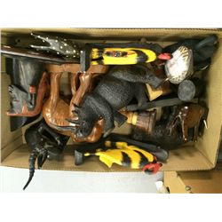 Box Lot of Assorted Wood Carvings