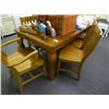 Image 1 : Oak Dining Table w/8 Chairs & Leaf