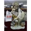 Image 1 : Lladro Girl Petting Dog Figure