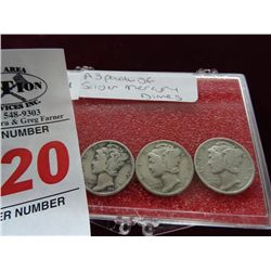 3-Pack of Silver Mercury Dimes