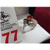 Image 2 : Large Ruby Estate Ring - Band Marked .925