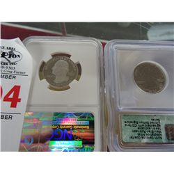 2001-D MS66 Graded Signed State Quarter & 2010 Hotsprings Proof 69 Ultra Cameo Proof State Quarter