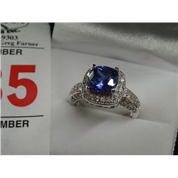 Tanzanite Halo Ring