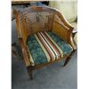 Image 2 : 2 Wood Trim Cane Back Arm Chairs - 2 Times the Money