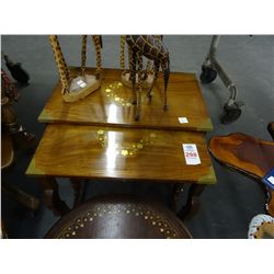 Brass Accent Nesting Table Set